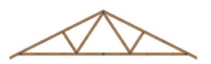 This image depicts a Fink truss against a white background.